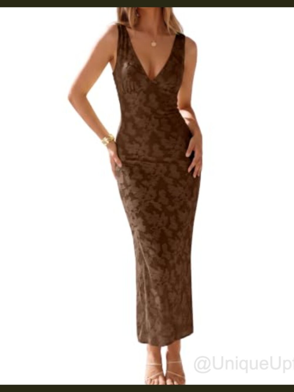 Sexy V Neck Bodycon Floral Maxi Dress Sleeveless Cocktail Formal